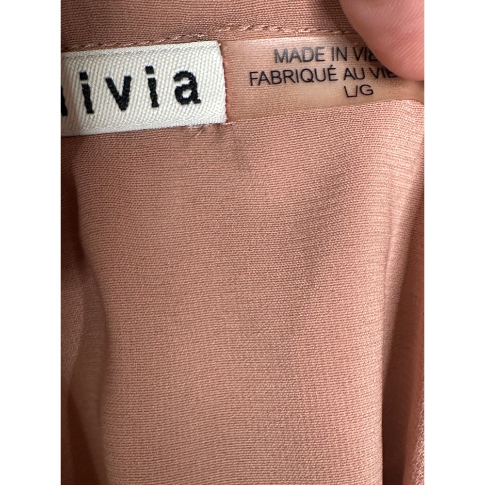 Alice + Olivia Marybeth Halter Top Large Terracotta Silk Velvet Tiered Draped - Picture 6 of 9